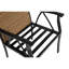 7 pièces de salle à manger de patio, table en acier facile d'entretien et coussins amovibles, brun / gris, chaises à coussins de conception moderne, brun / gris