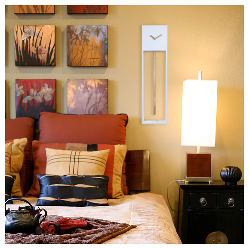 Bechtold Wood Wall Clock, White/Gold