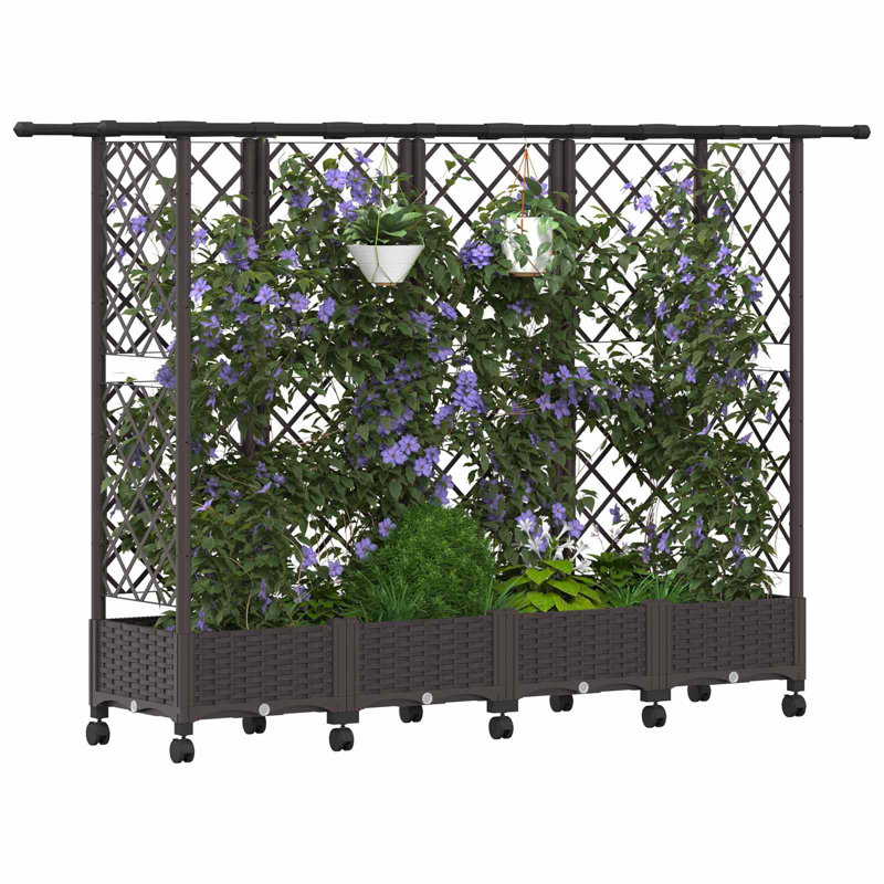 Raised Garden Bed, 127cm H x 202.5cm W x 40cm D, Brown