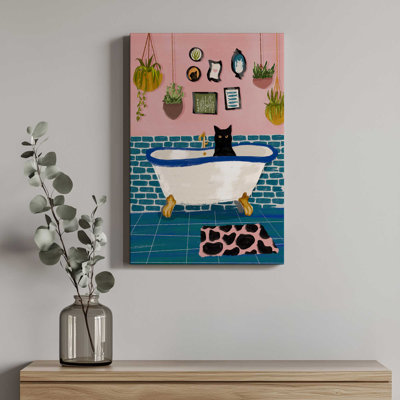 «Kitty Cat Bath I» par BigBadMullet, reproduction d'art sur toile