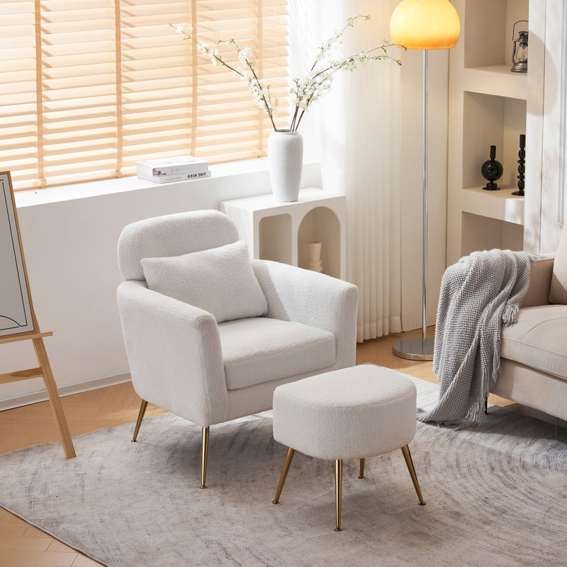 Fauteuil Mirnesa Upholstere, Velours beige