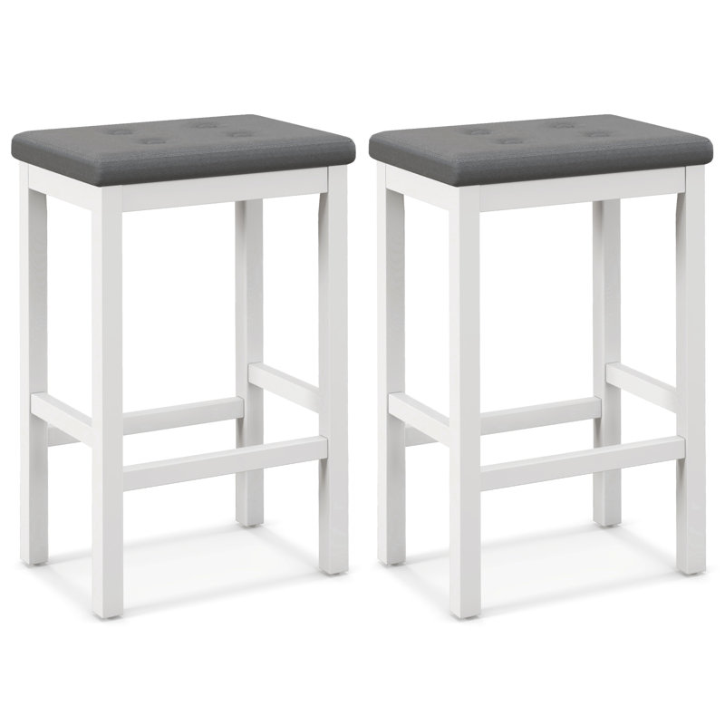 Tabouret de comptoir 24 po Davasia, Blanc, Gris, 2