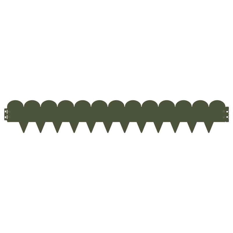 103 cm W Steel Lawn Edging Fencing with 10, 15cm H x 103cm W, Olive Green
