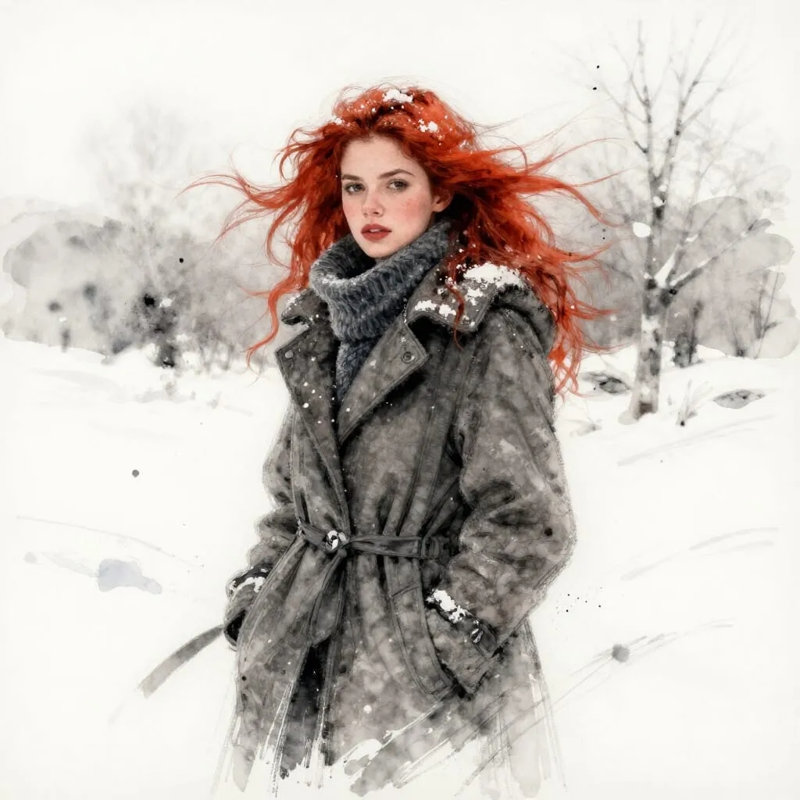 «Winter Gaze», art mural sur toile tendue, L 40 po x H 40 po x P 1,5 po