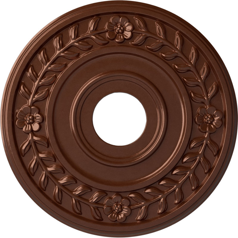 Couronne H 16,25 po x l 16,25 po x P 1 po médaillon de plafond, Pièce de cuivre