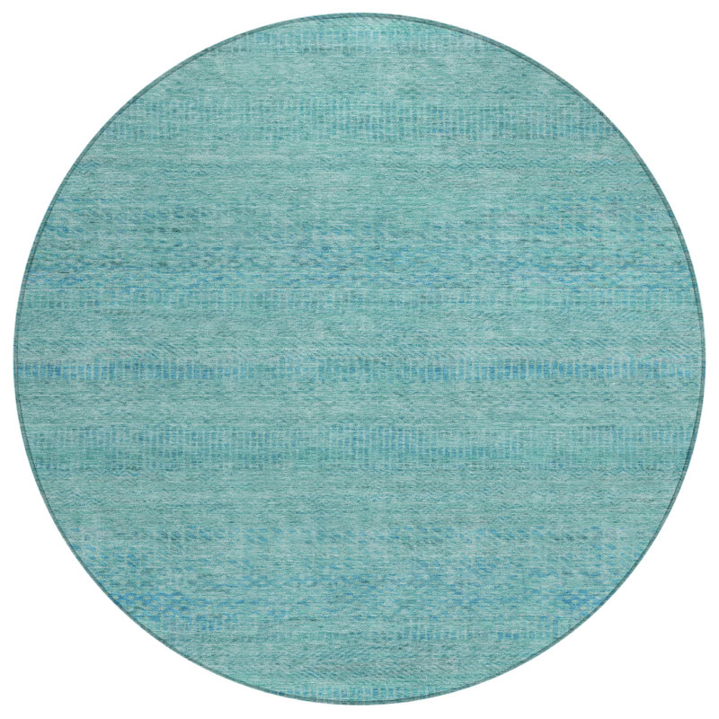 Viviennea Teal Washable Indoor-Outdoor Rug - LOOMLAN, 3' x 5'