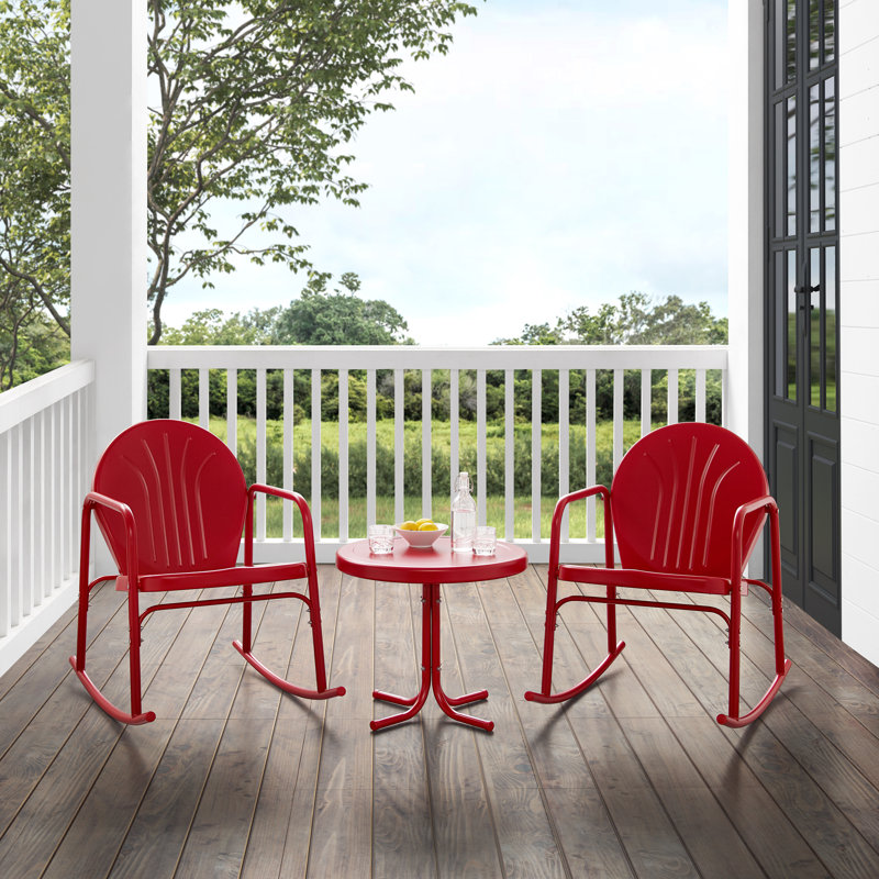 Burley 2 - Person Patio Conversation Set, Red