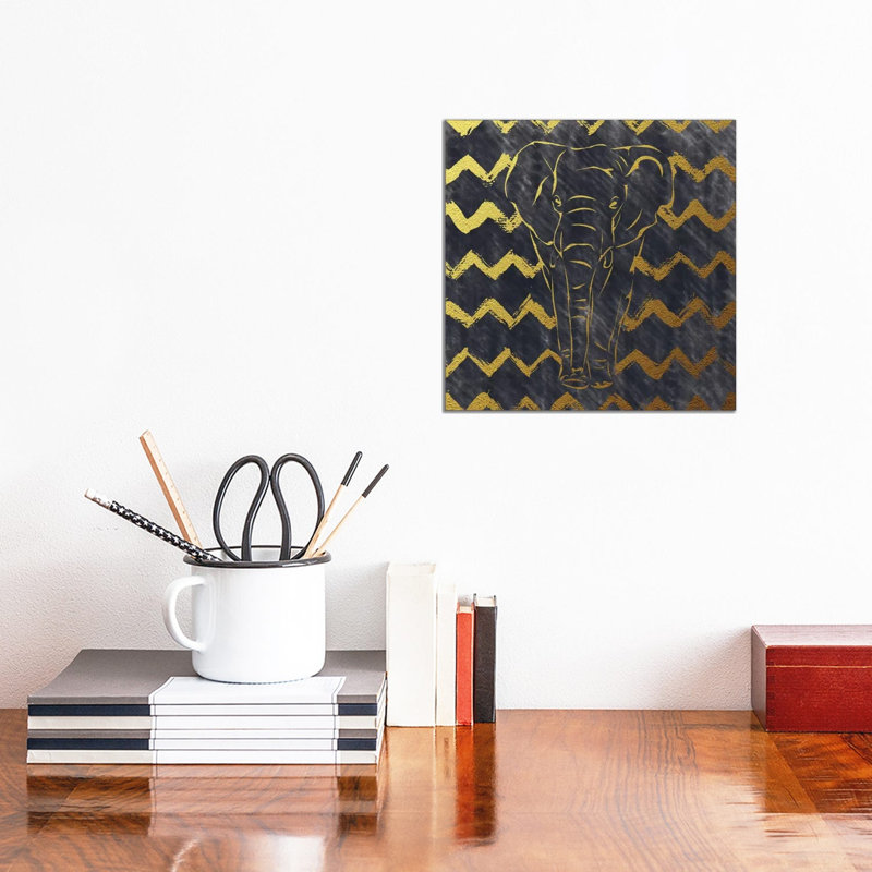 Brushed Elephant by Amanda Murray - Wrapped Canvas Painting, 30.48cm H x 30.48cm W x 1.91cm D