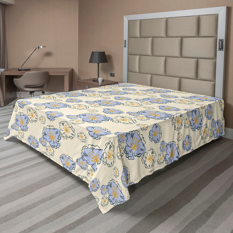Drap plat à motif floral bohème Ambesonne