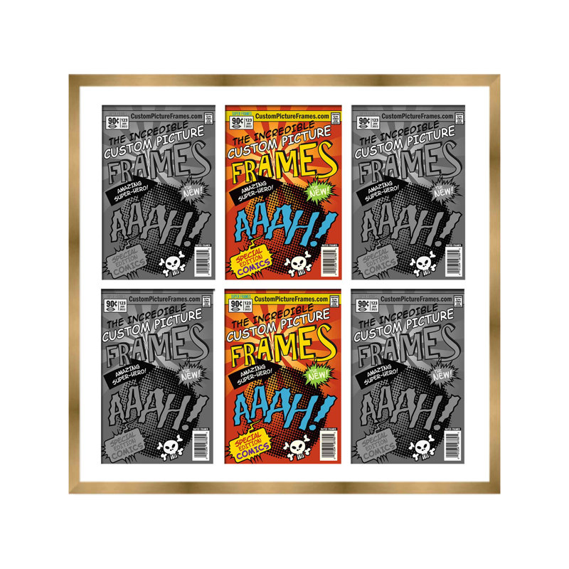 Cadre photo Collage, Or / blanc, 6,875 po x 10,5 po, 29 po x 26 po