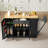 Prow Kitchen Island with Drawer, Adjustable Shelves & Trash Can-1054343676