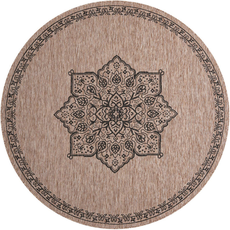 Tapis transitionnel Tollefson couleur chameau, Rond 7 pi 10 po