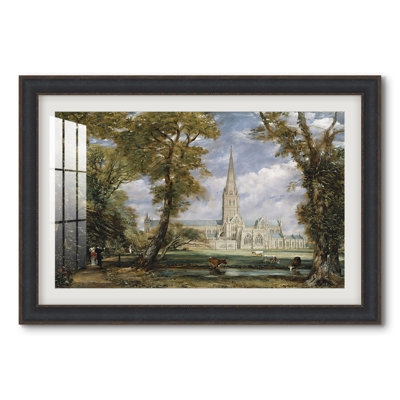 Cathédrale de Salisbury vue des jardins de l'évêque, vers 1825 - John Constable - Estampe encadrée sur mesure