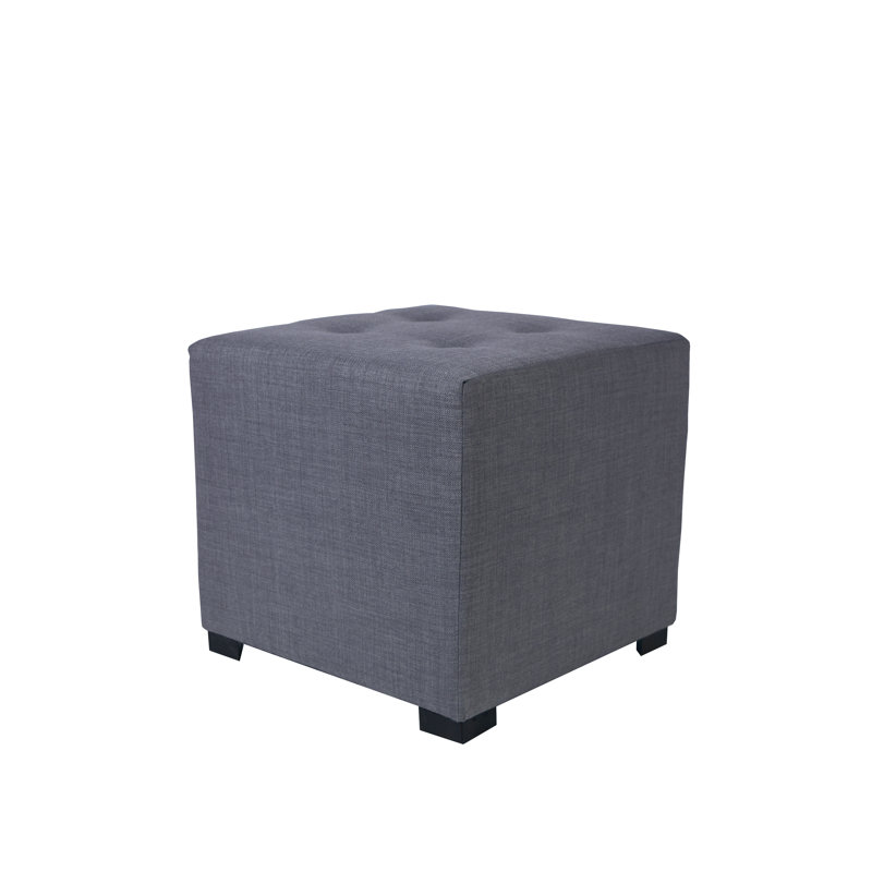 Syriah Upholstered Ottoman, Dark Gray