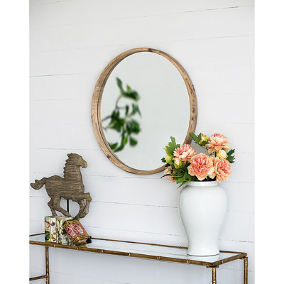 28 "miroir rond en bois, miroir mural pour la salle de bain