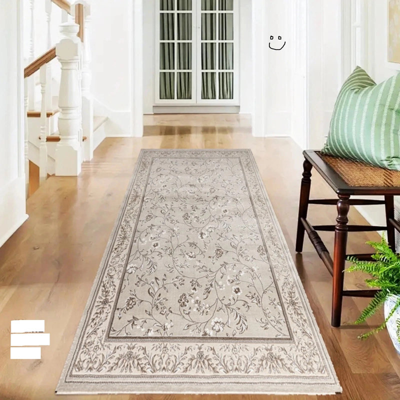 Floral Flokati, Beige, Rectangle 80 cm x 150 cm