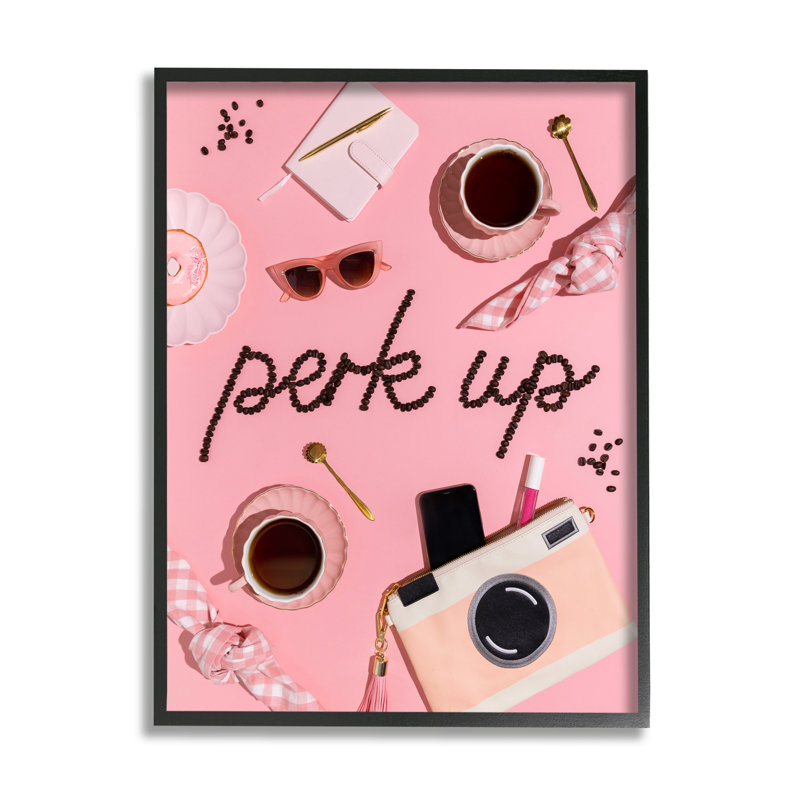 Perk Up Glam Coffees par Lish Creative, Giclée encadrée noir minuit, H 20 po x l 16 po x P 1,5 po