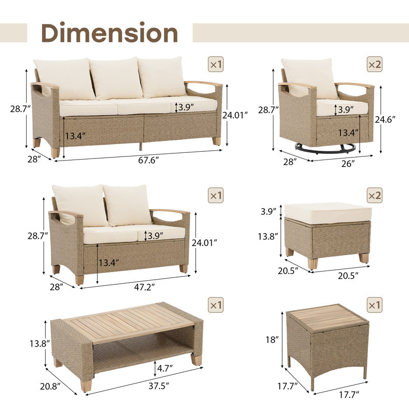 8- Person Outdoor Seating Group With Cushions