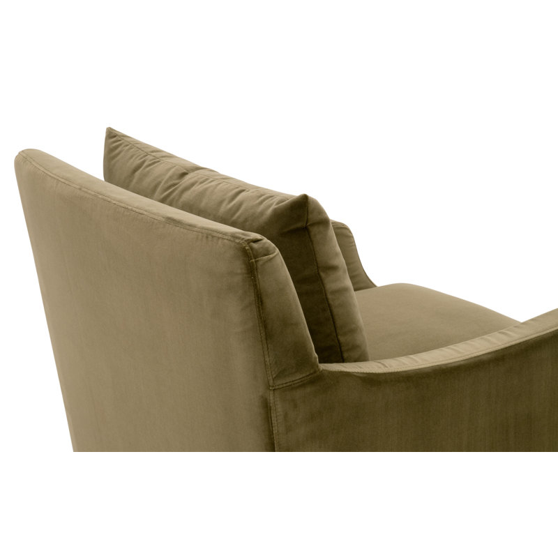 Fauteuil club en velours Jade Olive