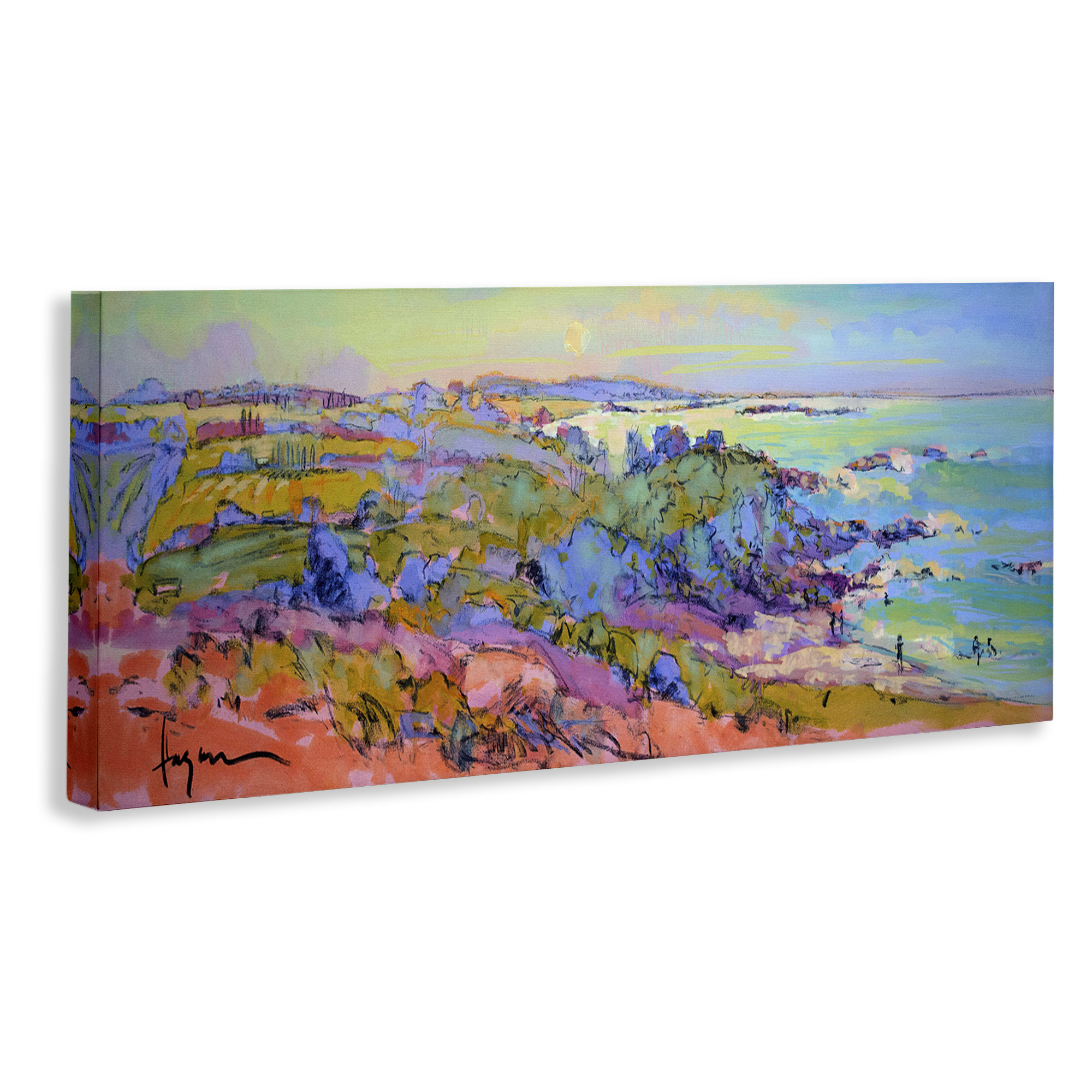 Winston Porter Sunset Beachgoers View Canvas Wall Art by June Erica ...