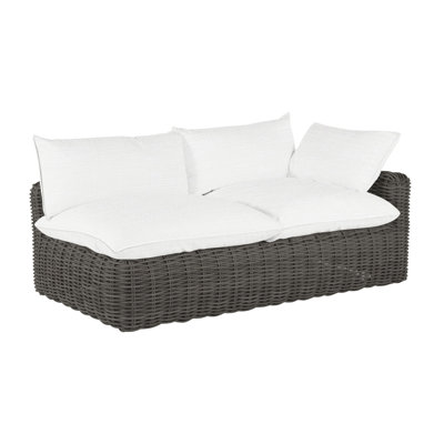 Montecito 75.25" Wide Outdoor Wicker Left Hand Facing Loveseat with Cushions