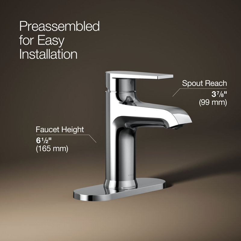 Hint Single-Handle Bathroom Sink Faucet with Escutcheon and Pop-Up Drain, 1.2 GPM, Polished Chrome