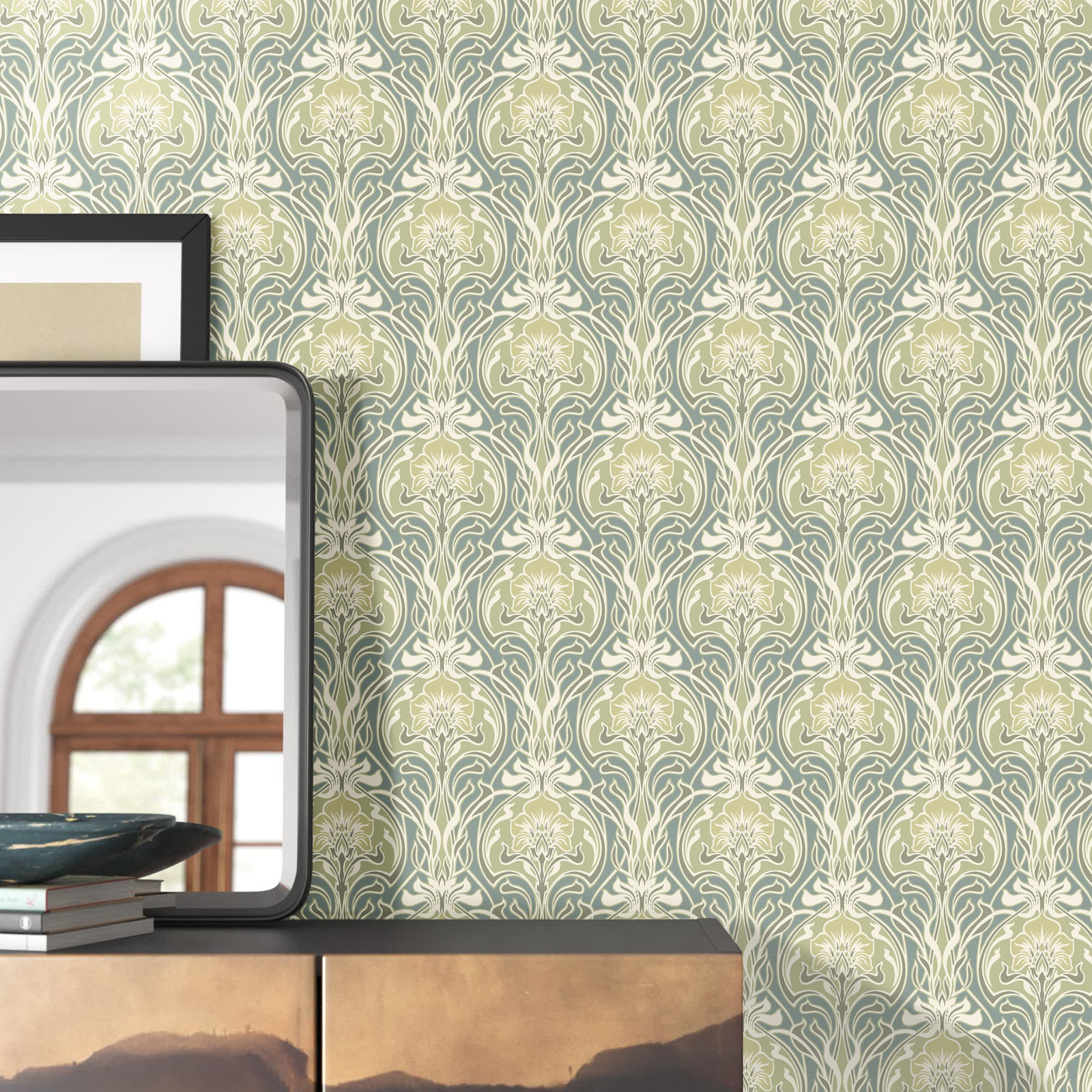Paintable Wallpaper Roll, Teal