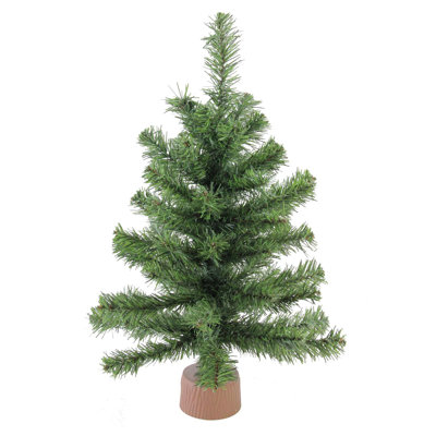 Mini sapin de Noël artificiel moyen 18 po à base de faux bois canadien - non éclairé
