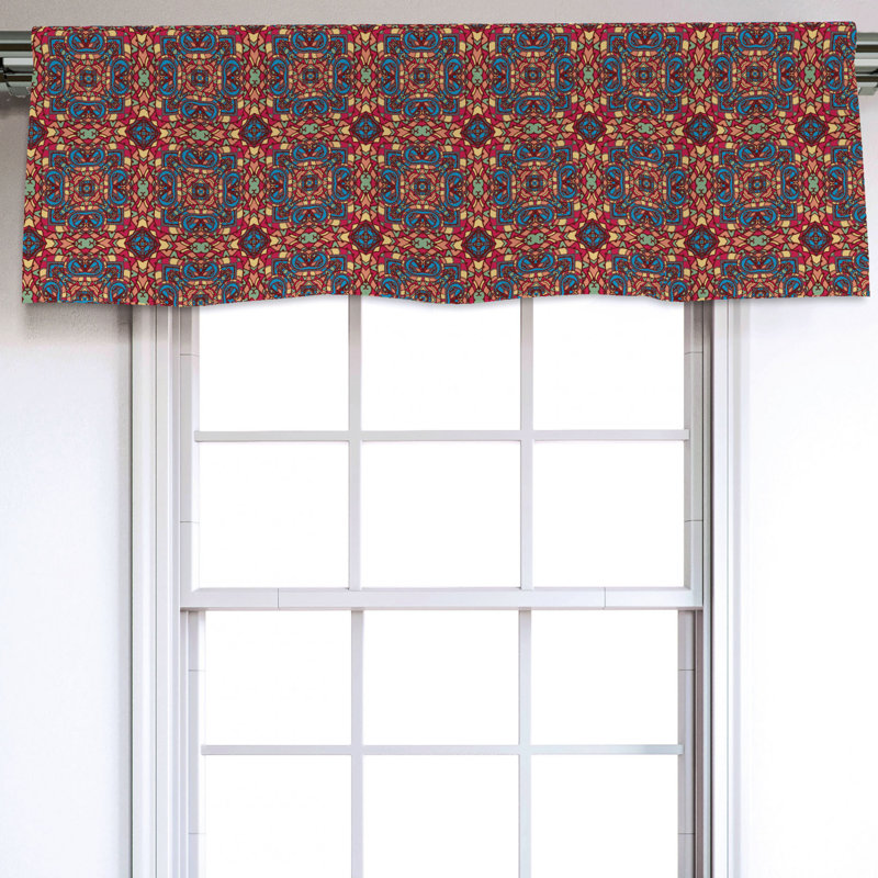 Sateen Damask Ruffled Window Valance