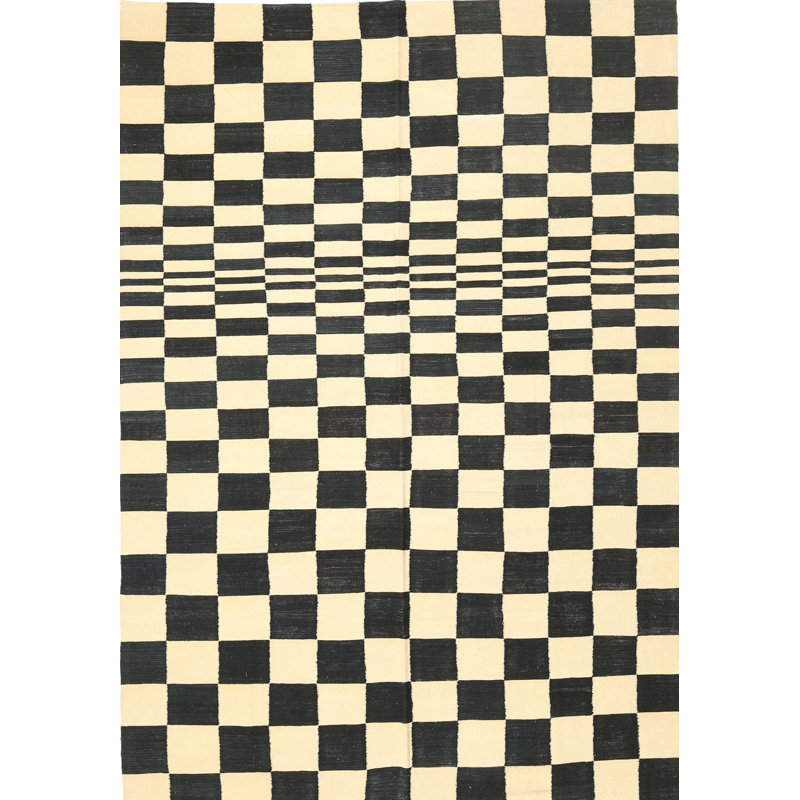 Tapis contemporain noir, Rectangle 3 pi x 5 pi
