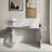 Luxury Full-length Mirror Console Table With Fluted Tempered Glass And Rounded Edge