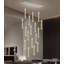 Lustre en cristal 17 lumières rectangulaire argent-130153213