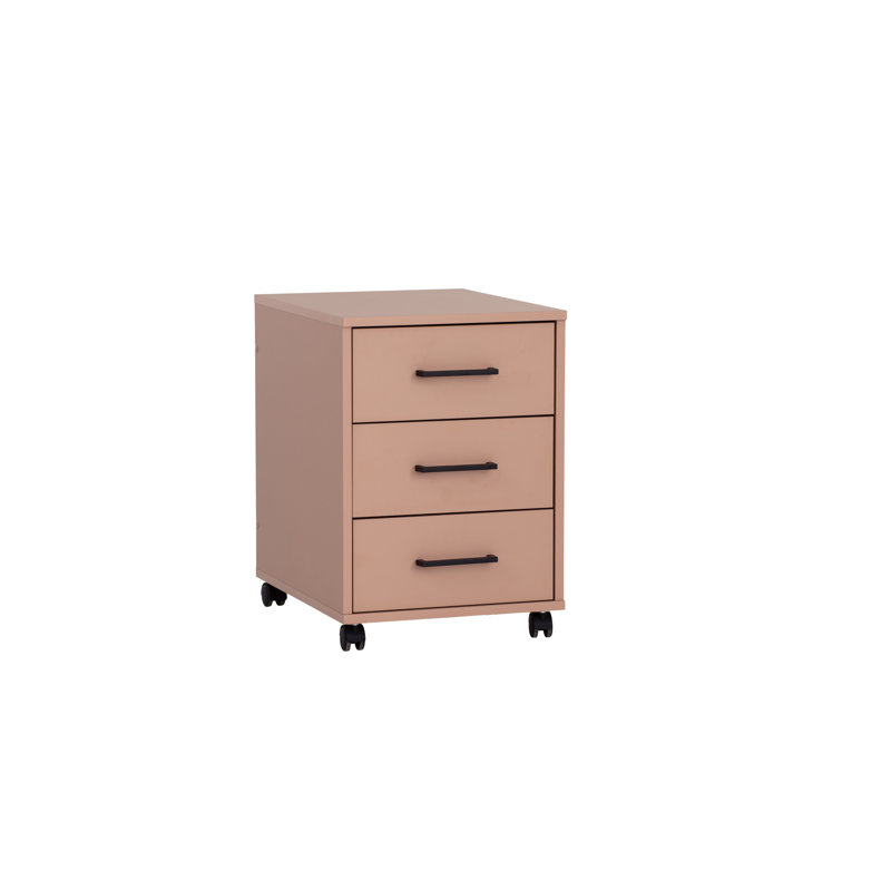 Nurein 40 cm W 3 -Drawer Filing Cabinet, Apricot
