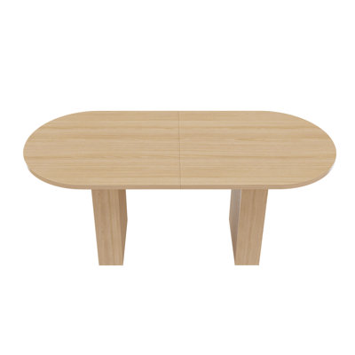 62.9 Inch Oval Dining Room Table for 6 with Top & Wood Base, Modern Farmhouse Kitchen(Only Table) by Mercer41