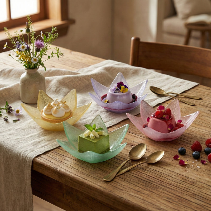 Set of Glass Star Shaped Serving Dishes