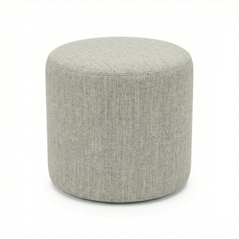 Pouf rond 18 "Lily Gardens, Gris clair