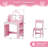 Kids Vanity With Lights, Princess Makeup Vanity Desk With Open Bookshelf-114357221