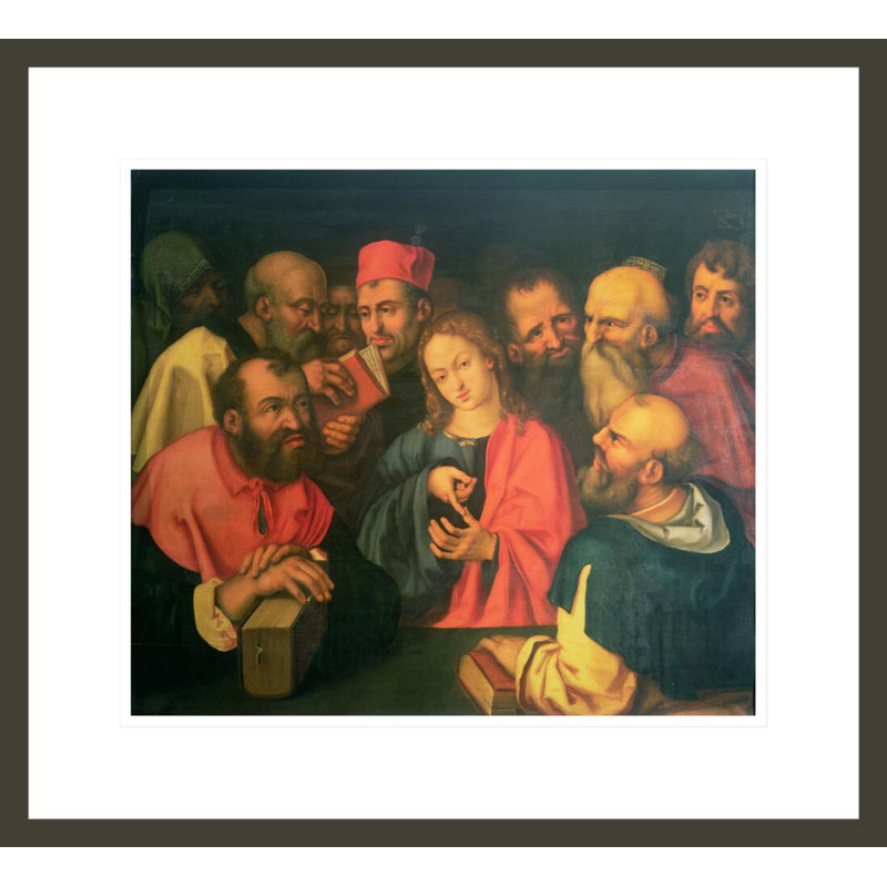 «Christ Christ douze parmi les scribes» par Albrecht Dürer, impression giclée encadrée, H 17,75 po x l 19,46 po