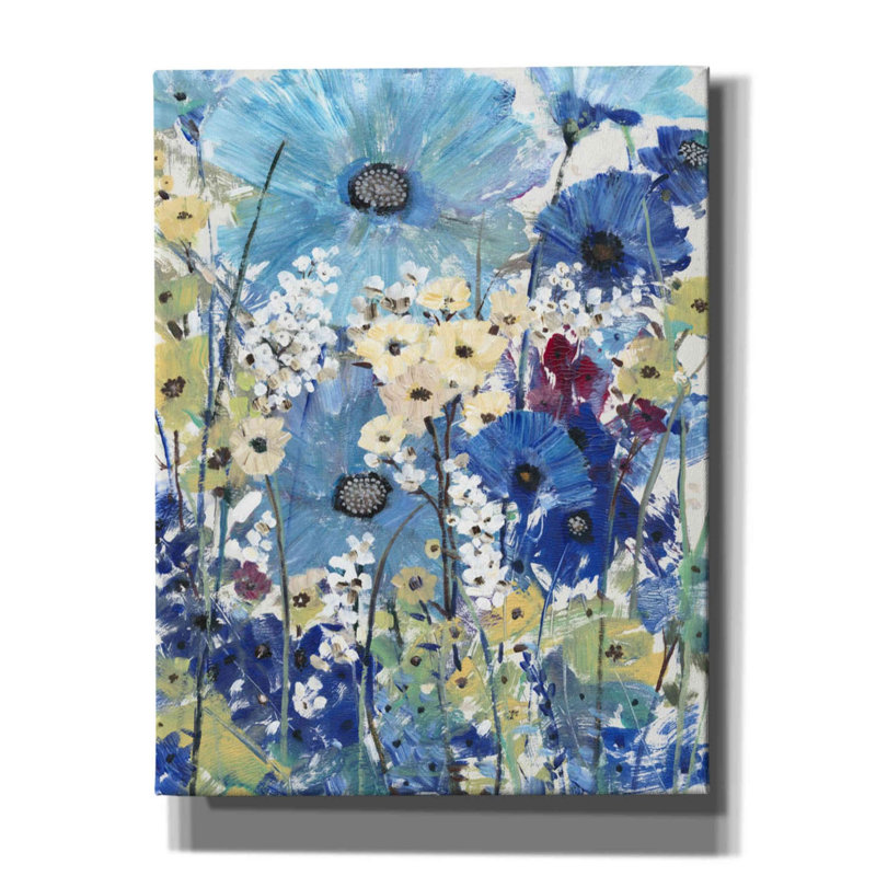 «Garden Blues II» par Tim O'toole, art mural sur toile, H 34 po x l 26 po x P 1,5 po