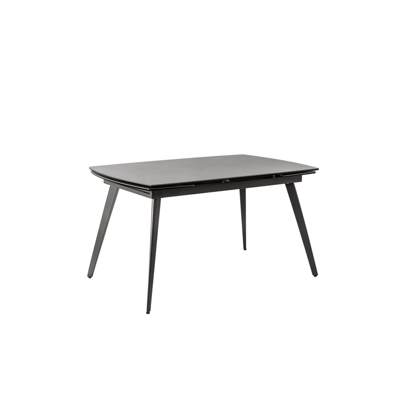 Ramblewood Extendable Glass Top Metal Base Dining Table, Grey