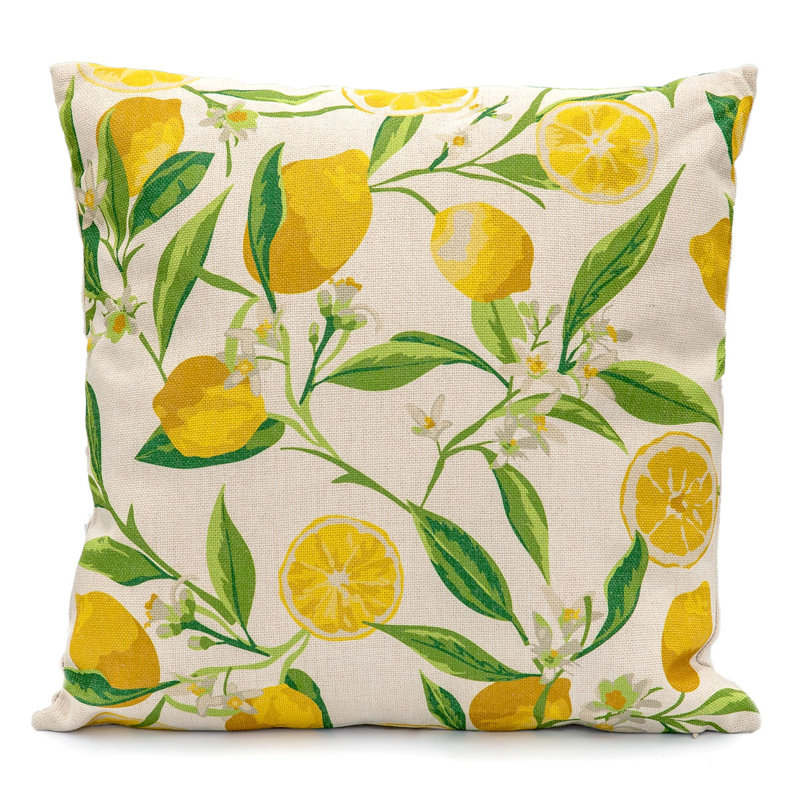 Lemon Tree Indoor / Outdoor Floral Square Throw Cushion