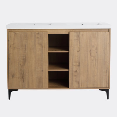 Zacharie 47.6'' Double Bathroom Vanity with Resin Top