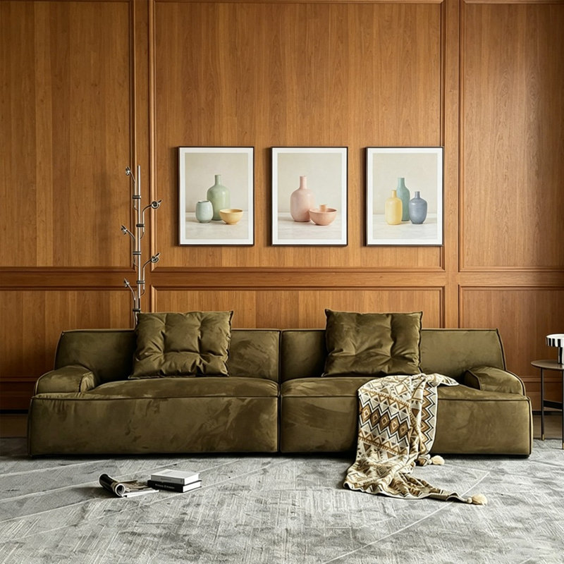 Green Polyester Modular Sofa cushion couch