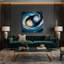 Art mural sur toile bleu-66396751