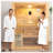 Hylivesaunas Wood Home Steam Sauna, WiFi Control 3 Person Canadian Hemlock Traditional Luxurious Wooden Indoor Spa Room, with 4.5 kw Heater, Speaker, Rocks, Water Bucket, Spoon, Sky Lights