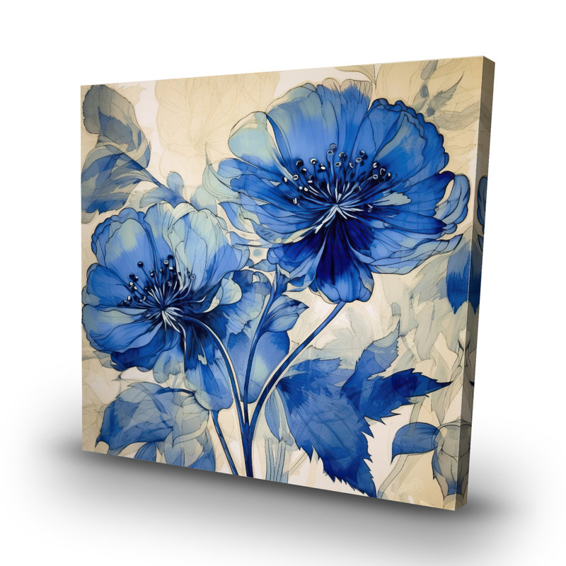 Marine flowers - 32"x32" art on canvas
