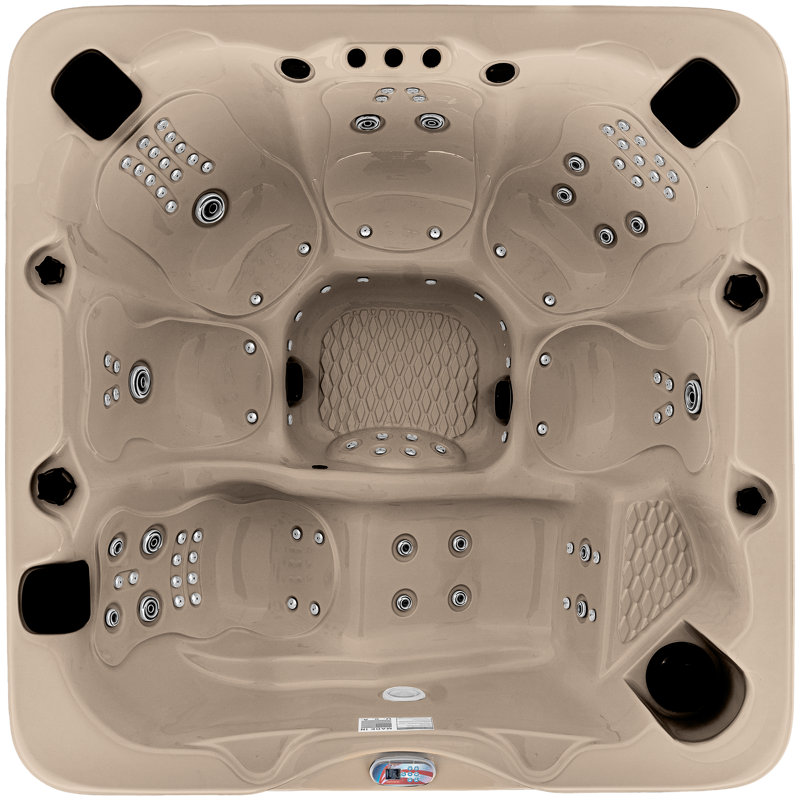6-Person 100-Jet Champagne Acrylic Lounger Spa with Sound System