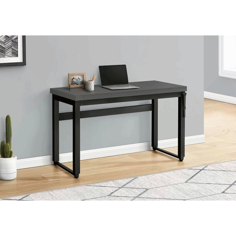 Bureau d'ordinateur, bureau personnel, debout, réglable, L 48 po, travail, ordinateur portable, métal stratifié gris, contemporain, moderne
