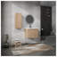 Meuble-lavabo mural 24 po avec lavabo et armoire latérale, unité de rangement en contreplaqué imitation chêne-129504536-129504537
