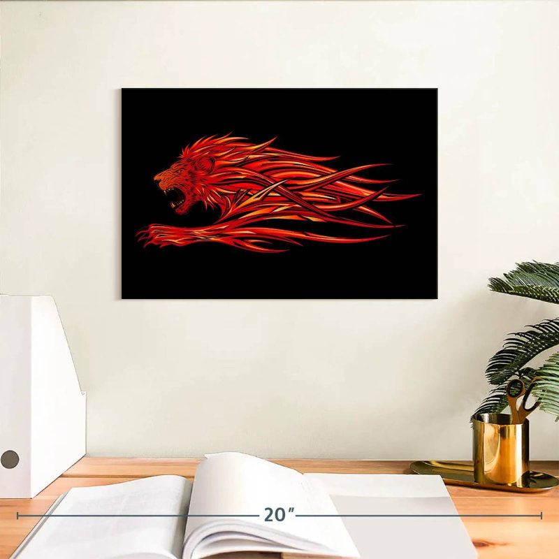 Mur de tête de lion Crowle Blazing, H 8 po x l 12 po